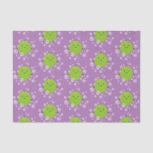 Cute green lime bubbles cartoon illustration tissue paper