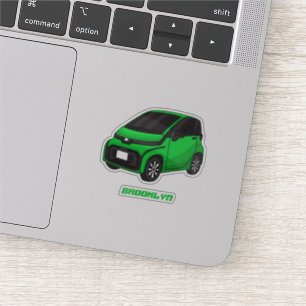 Cute green micro sized car 