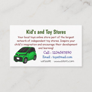 Cute green micro sized car  business card