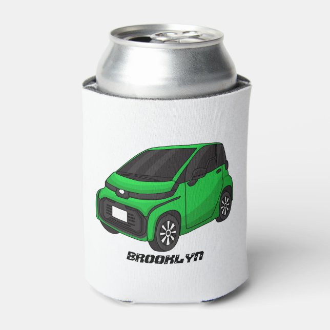 Cute green micro sized car  can cooler (Can Front)