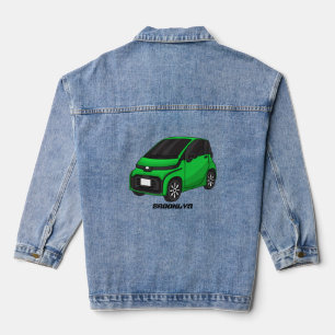 Cute green micro sized car denim jacket