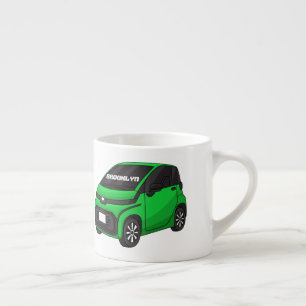 Cute green micro sized car  espresso cup