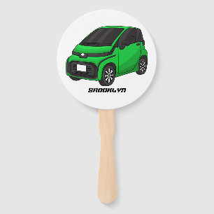 Cute green micro sized car hand fan