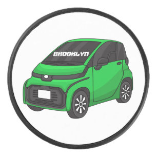 Cute green micro sized car hockey puck