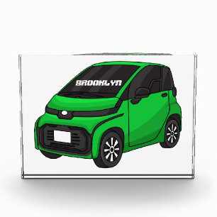 Cute green micro sized car photo block