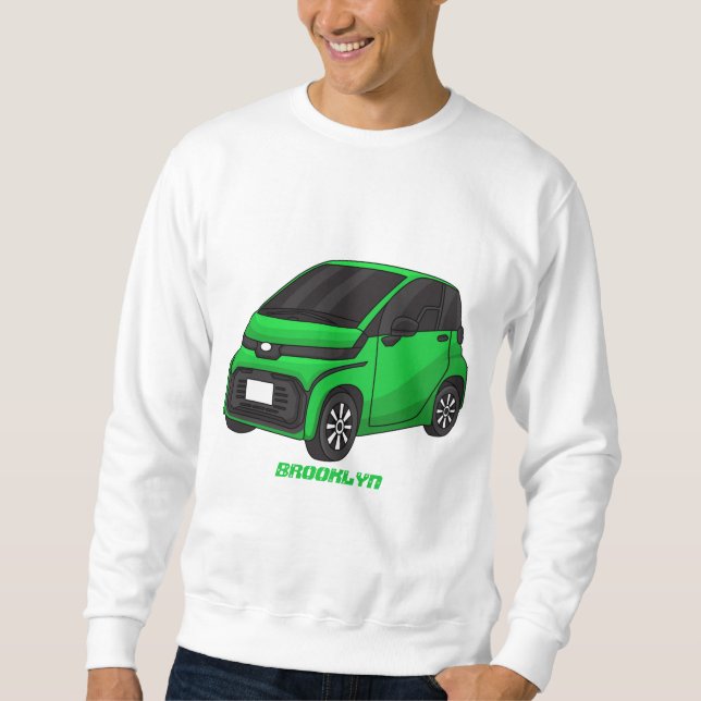 Cute green micro sized car sweatshirt (Front)