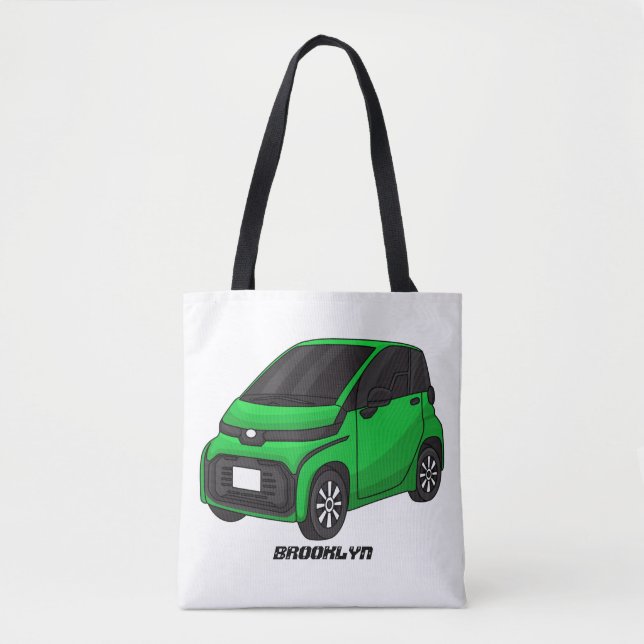 Cute green micro sized car  tote bag (Front)