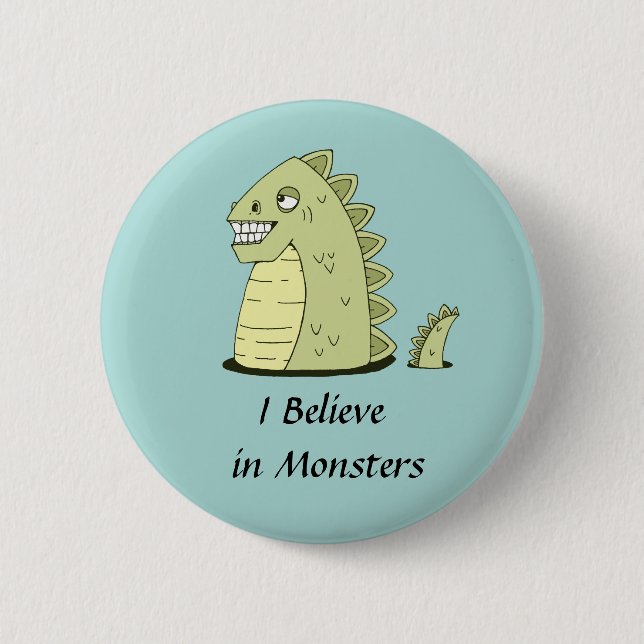Cute Green Monster Button (Front)