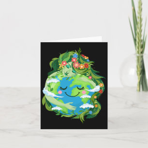 Cute Green Mother Gaia Save Our Planet Earth Day W Card