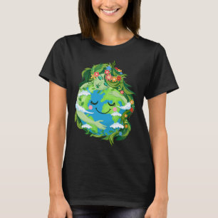 Cute Green Mother Gaia Save Our Planet Earth Day W T-Shirt