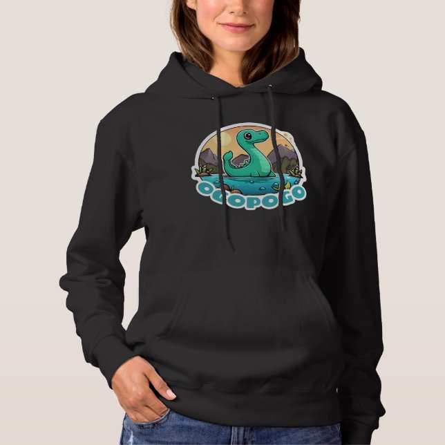 Cute Green Ogopogo the Okanagan Lake Monster Hoodie (Front)