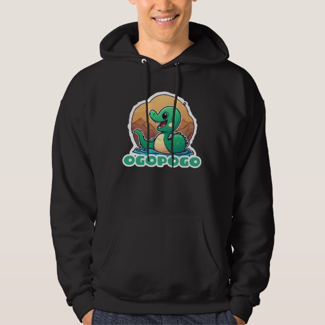 Cute Green Ogopogo the Okanagan Lake Monster Hoodie (Front)