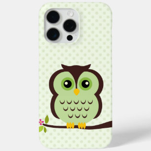 Cute Green Owl iPhone 15 Pro Max Case