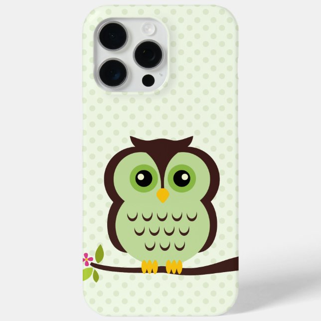 Cute Green Owl Case-Mate iPhone Case (Back)