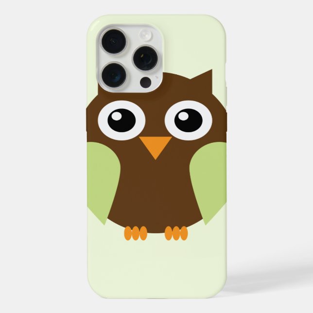 Cute Green Owl iPhone Case (Back)