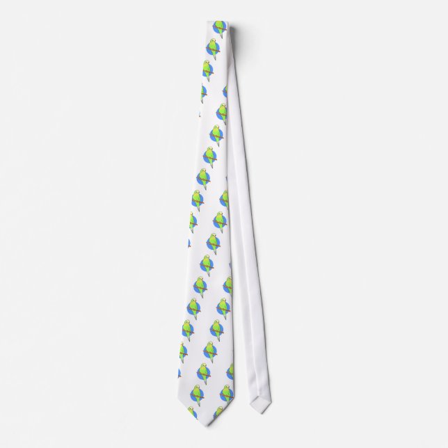 Cute Green Parakeet Tie (Front)