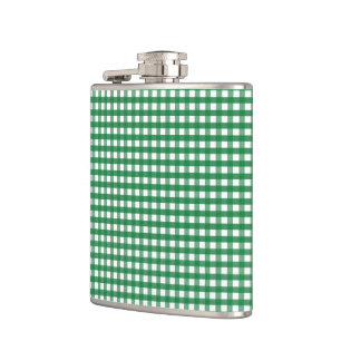 Cute Green Plaid Hip Flask