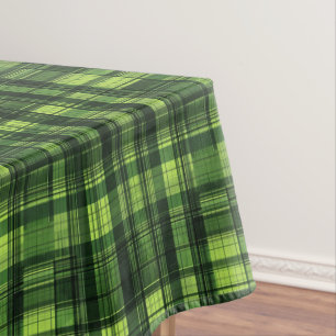 Cute green plaid pattern tablecloth