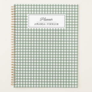 Cute Green Plaid  Personalised Ideas Book Planner