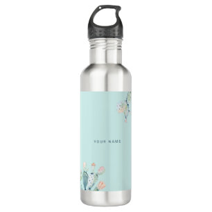 Cute Green Prickly Pears Plant Lovers Custom Name 710 Ml Water Bottle