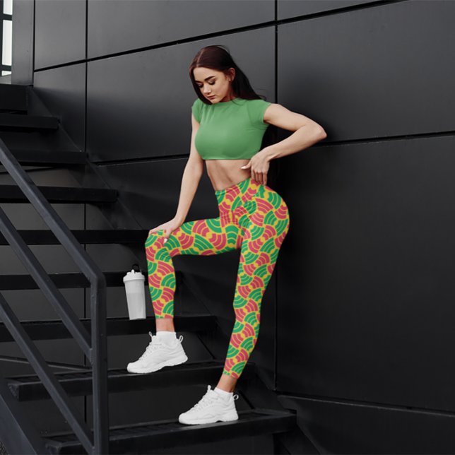Cute Green Retro Gym Yoga  Women Tight Leggings (Creator Uploaded)