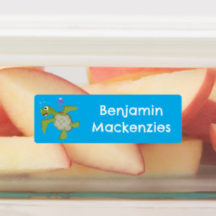 Cute green sea turtle happy cartoon personalised