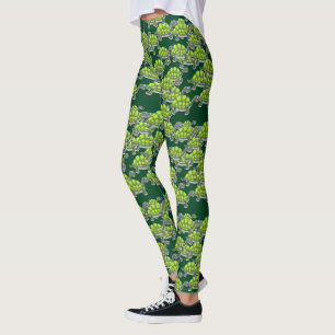 Cute Green Sea Turtles Swimming Design Leggings