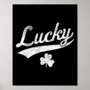 Cute Green Shamrock Lucky St Patricks Day Poster