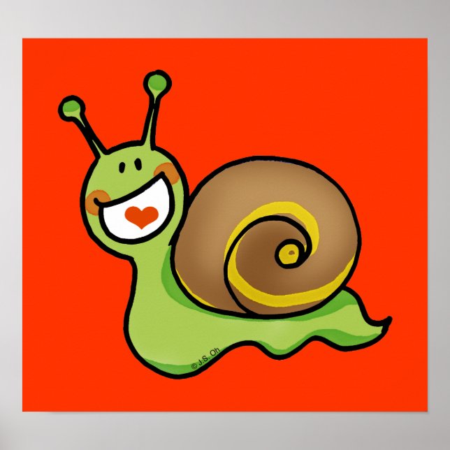 Cute green snail poster (Front)