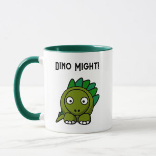 Cute Green Stegosaurus Cartoon with Fun Dino Pun Mug