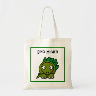 Cute Green Stegosaurus Cartoon with Fun Dino Pun Tote Bag