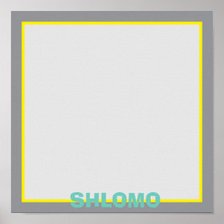 Cute green striped upsherin placemat poster