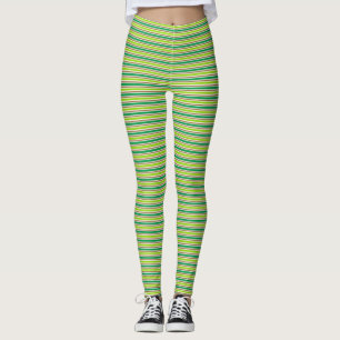 Cute Green Stripes St. Patricks Day Leggings