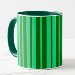 Cute Green Stylish Stripes Pattern Design Mug