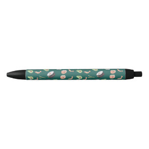 Cute green Sushi pattern  Black Ink Pen