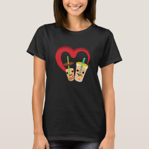 Cute Green Tea Boba and Taro Milk Lovers T-Shirt