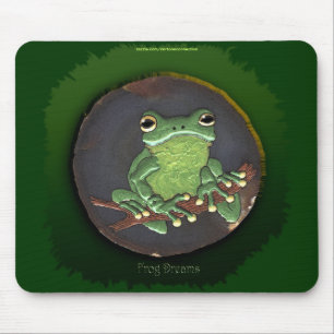 Cute Green Tree Frog Animal-lovers Gift Mouse Mat