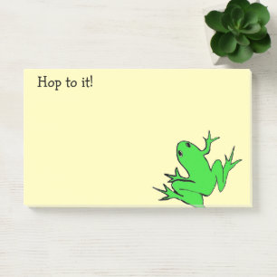 Cute Green Tree Frog "Hop to it!" Post-it Notes