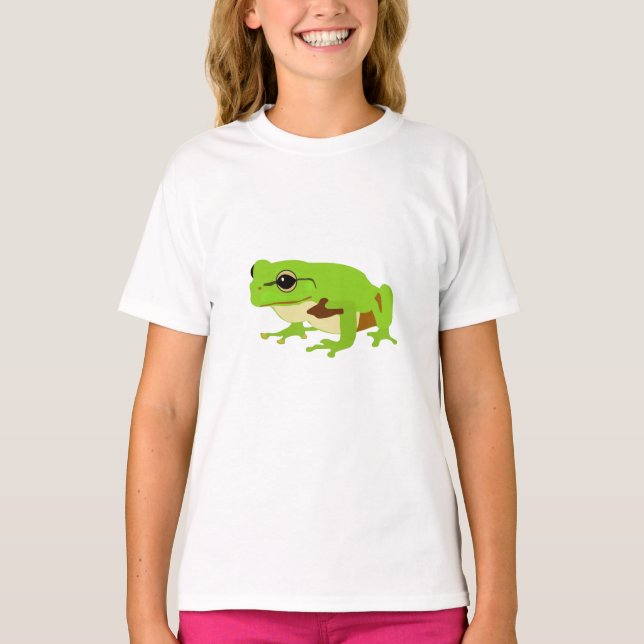 Cute Green Tree Frog T-Shirt (Front)