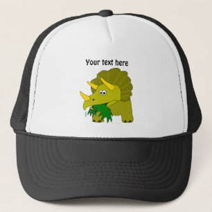 Cute Green Triceratops Cartoon Dinosaur Trucker Hat