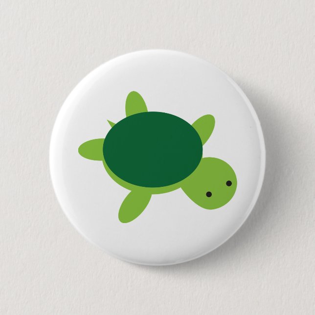 Cute Green Turtle Button (Front)