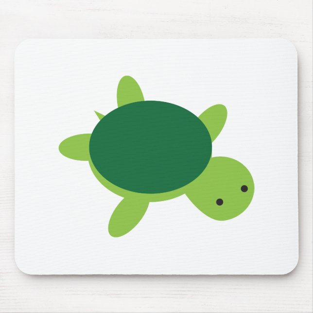 Cute Green Turtle Mouse Mat (Front)