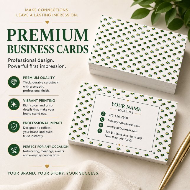 Cute Green Turtle Pattern Business Card (Creator Uploaded)