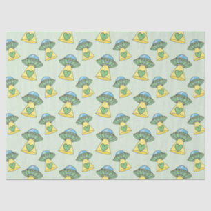 Cute Green UFO Pattern Tissue Paper