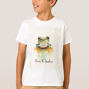 Cute Green Watercolor Tree Frog, custom T-Shirt