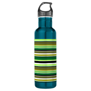 Cute green white stripes 710 ml water bottle