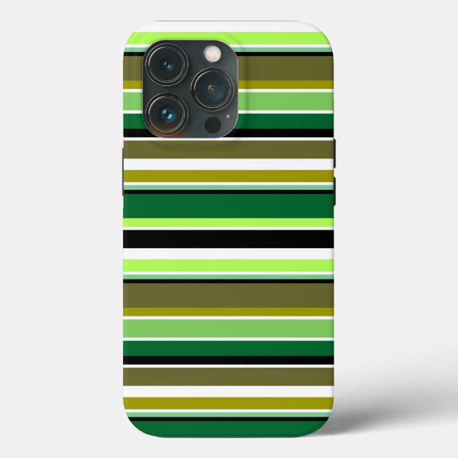 Cute green white stripes Case-Mate iPhone case (Back)
