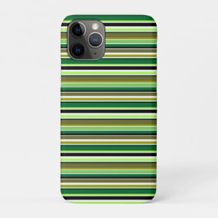 Cute green white stripes iPhone 11 pro case