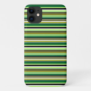 Cute green white stripes iPhone 11 case