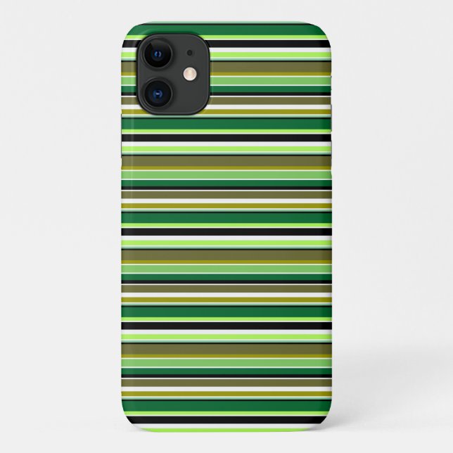 Cute green white stripes Case-Mate iPhone case (Back)